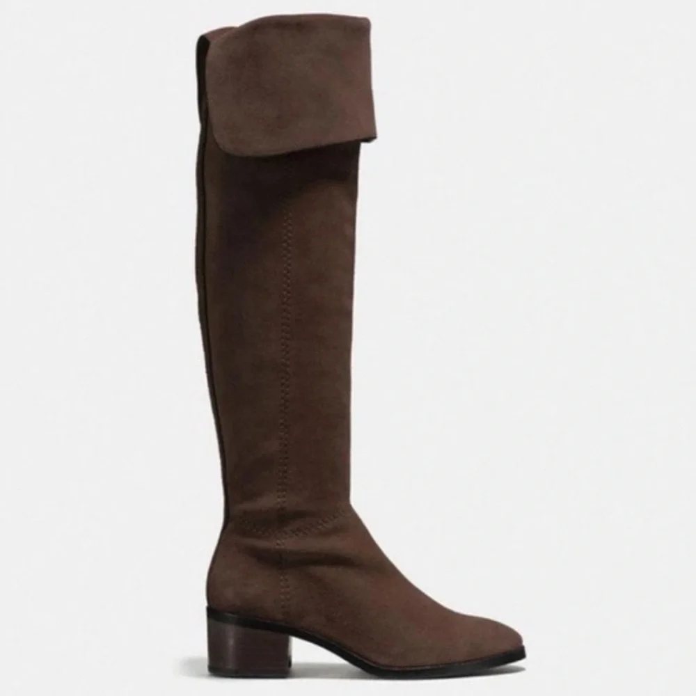COACH LUCIA OVER THE KNEE SUEDE BOOTS - Picture 12 of 16